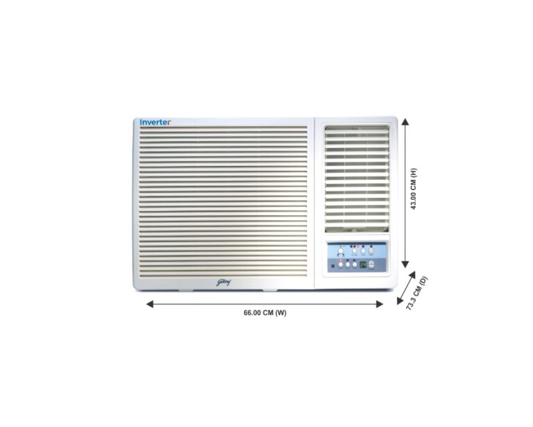 GODREJ WINDOW AC INVERTER WIC18UTC5WWA DIMENSION